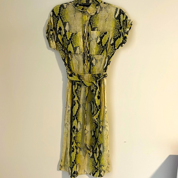 Linen Snake print midi dress - Picture 3 of 7
